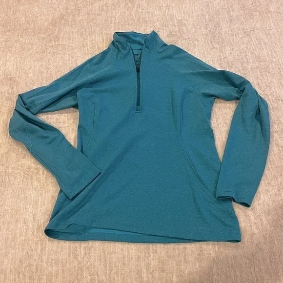 Patagonia Women's Capilene 3 Midweight Zip Neck Teal Crew Top X Small - Picture 2 of 5